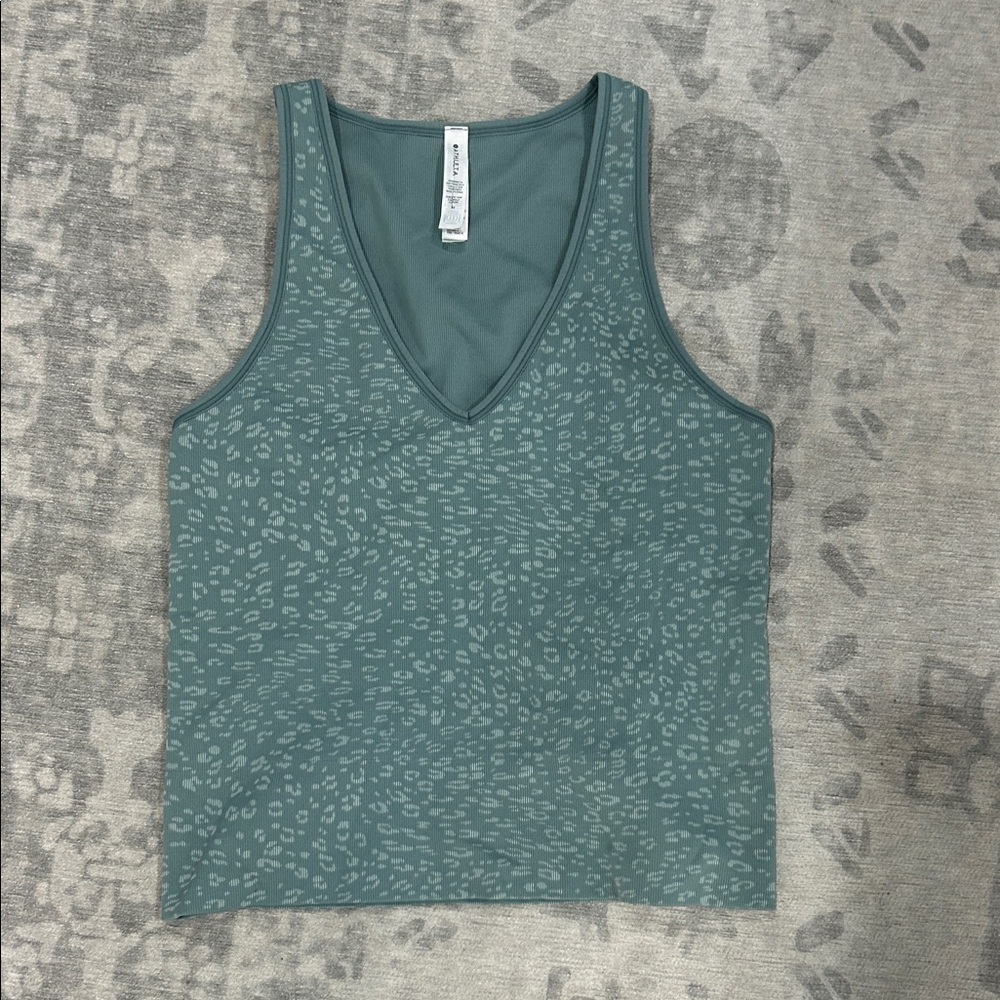 Athleta Teal Patterned Tank Top